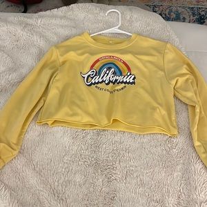 Yellow long sleeve crop top